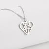 Cazador Pentagram Pentagonal Pendant Necklace for Women Heart Star Geometric Stainless Steel Chain Necklaces Jewelry Wholesale