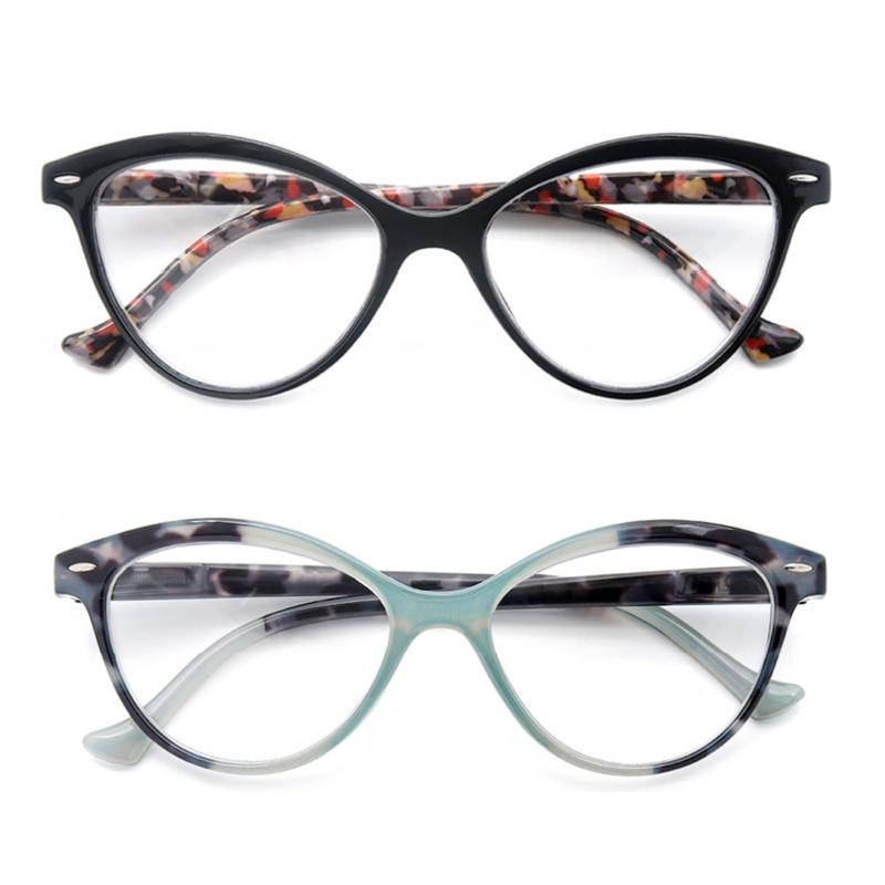 MODFANS Lady Cat Eye Reading Glasses ladies Spring Hinge Lightweight Presbyopic Readers Eyeglasses with Diopter +0.5 to +4.0