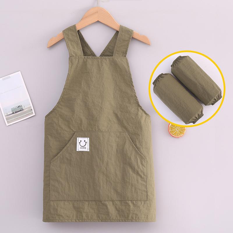 

Waterproof Children Apron for Boys Girls Art Smock Cute Overclothes Kindergarten Painting Aprons Baking Calligraphy with Sleeve S