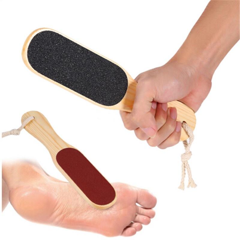 Buy Doublesided Wooden Handle Foot File Sandpaper Dead Skin Toe