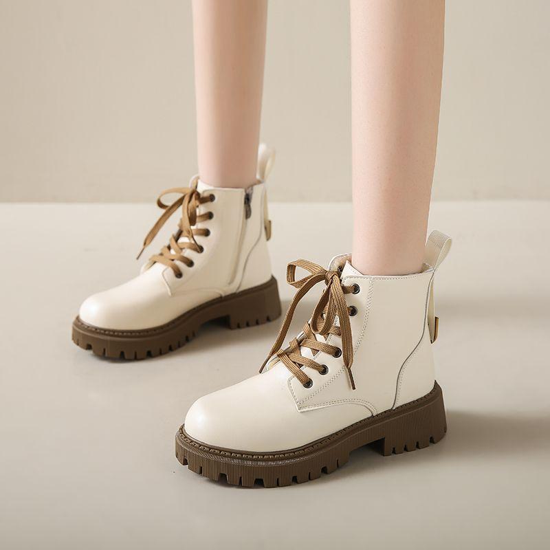 Fashion Woman Short Shoes Height Increasing British Style Soft Thick Platform Booties Hot High Quality Y2k Autumn Ankle Boots for Women