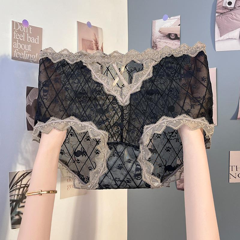 Luxurious lace underwear for women sexy comfortable mid waist triangle Panties