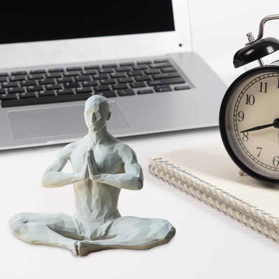 Figurilla de Hombre de Yoga Abstracta Estatua de Yoguis en Padmasana Escultura de Hombre Meditando de Escritorio para Decoración de Sala de Estar Sala de Yoga