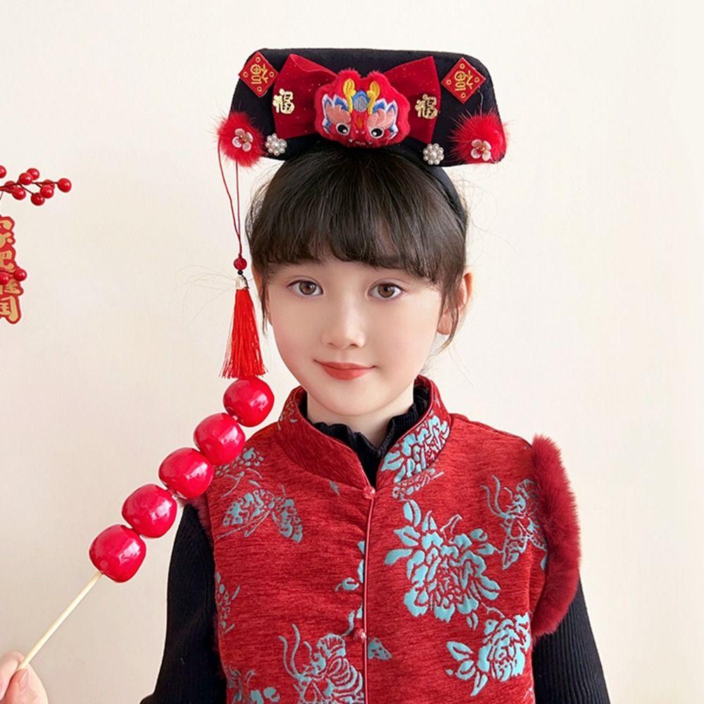 Snake Year Chinese Style Headwear Velvet Bow Hanfu Headwear Ancient Style Gege Headband  Women