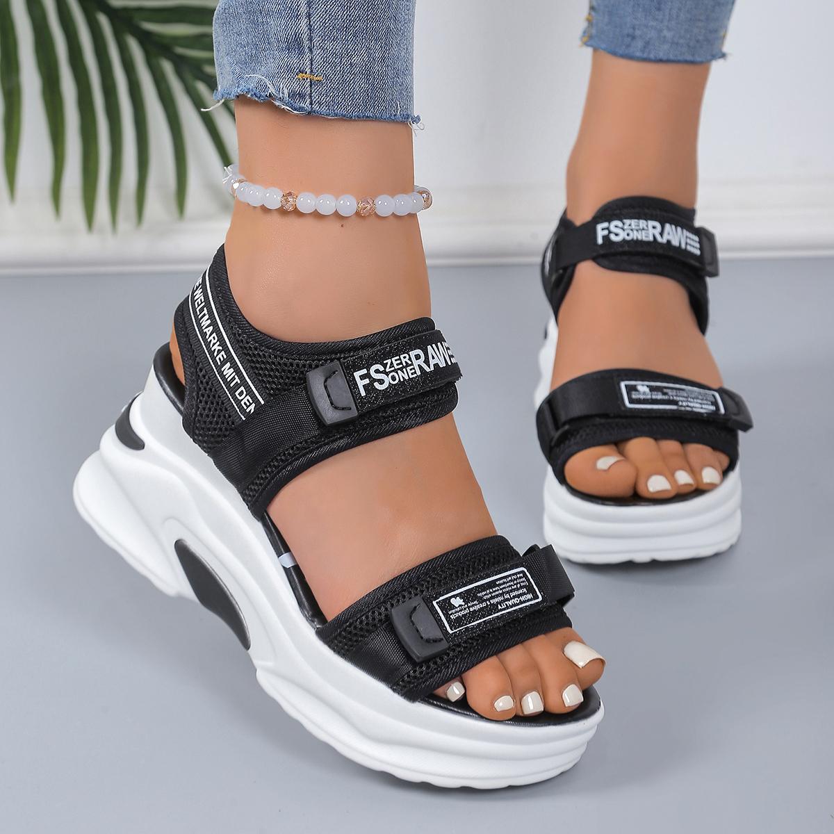 

Fashion New Women Platform Wedge Sandals Summer Casual Beach Sandals Light Fashion Trend Comfortable Shoes for Women Zapatos De Mujer 35 чёрный