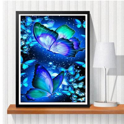 5D DIY diamantová maľba Fialová Dream Butterfly Cross steh Set Úplná diamantová výšivka Mozaika Umelecký obrázok kamienkov Dekor Darček