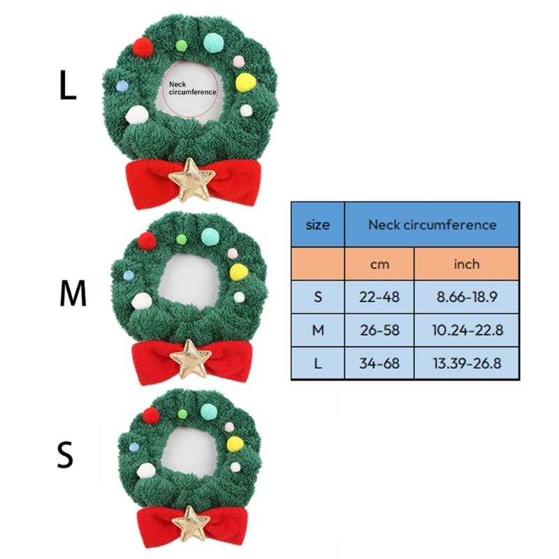 Christmas Pet Costume Dog Cats Neck Jewelry Bowknot Collar Necklace Pet Birthday Supply Dog Collar Soft Pompoms