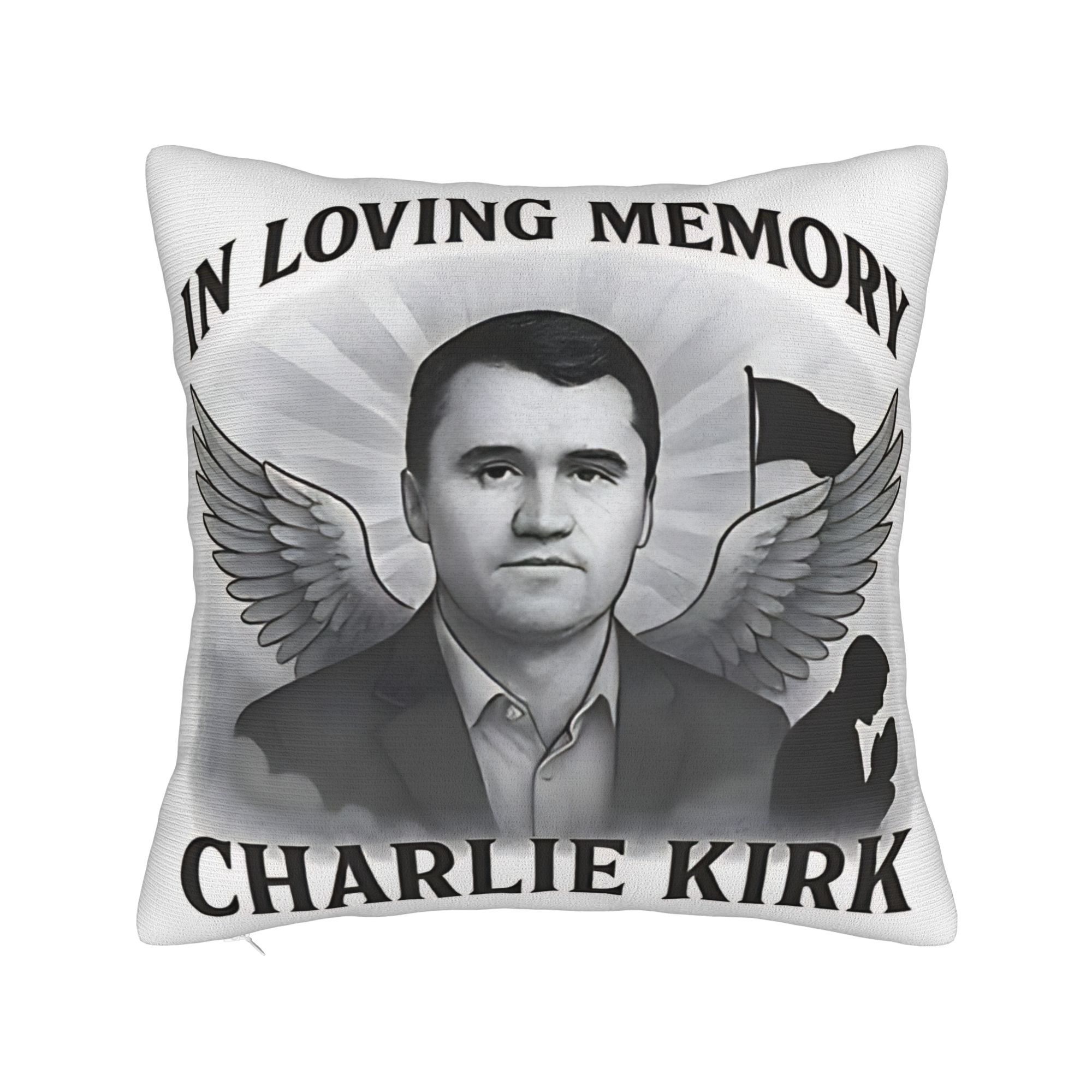 Pandara Jewelry Unisex In Loving Memory Of Charlie Kirk Pillow Case Comfy Pillow Cover Novelty Pillowcases For Sofa Car Home Decor