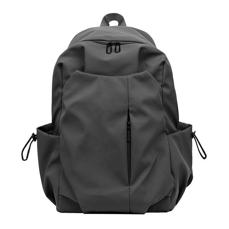 

College student schoolbag couple Korean version casual backpack women s winter new solid color simple texture solid color backpack