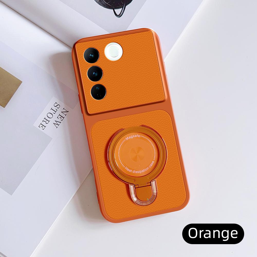 For Vivo S16 S16 Pro Case Vivo V27 V27 Pro Cover Vivo S16e Vivo V27e leather Case Magnetic Bracket Magsafe Holder Stand Cover