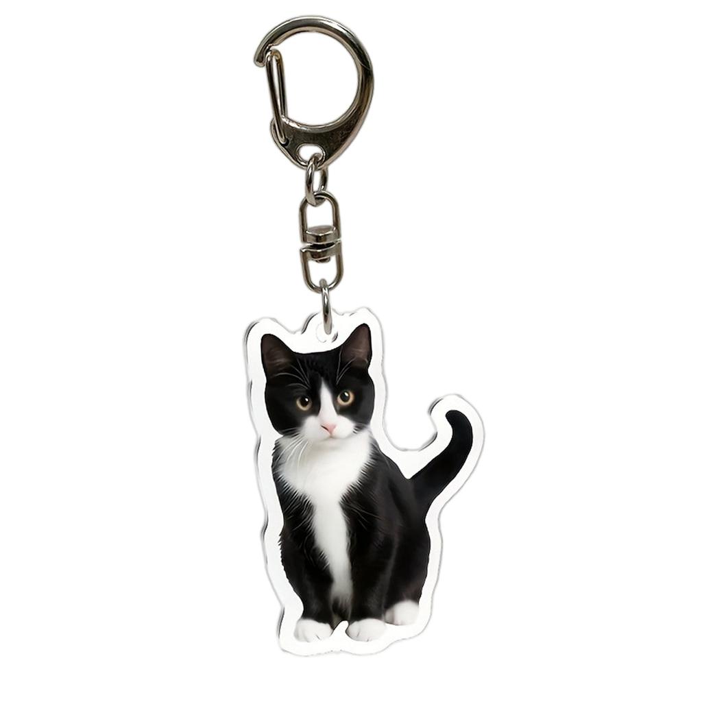 Stylish Black Pusses Pendant Adorable Miniature Kitty Keychain Charming Gift Suitable As Car Decors Or Personal Bag Charm