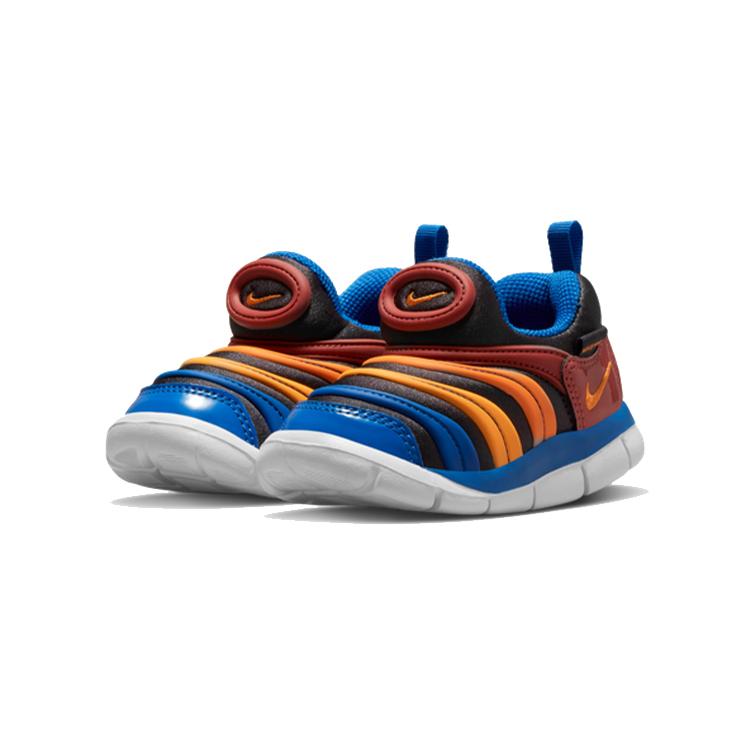 Nike Dynamo Free Comfortable Abrasion Resistant Low Top Running Shoes Blue Orange Red Infant And Toddler 343938-200