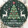 1pc Rustic Metal Wall Art Sign, 8x8 Inch Round Tin Reindeer Tree Print, Festive Kitchen Bar Home Decor