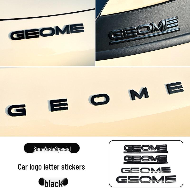 Geely Xingyuan Black Warrior Car Logo Letter Stickers Set for Interior Decoration