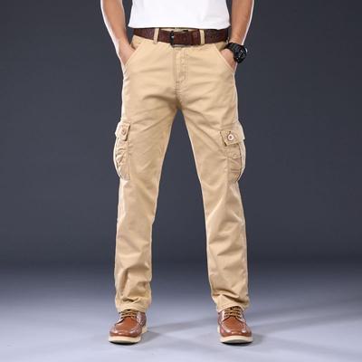 Men's Work Pants , Men's Elastic Straight Leg Loose And Comfortable Multi ,pocket Work Pants , Special Forces Military Pants