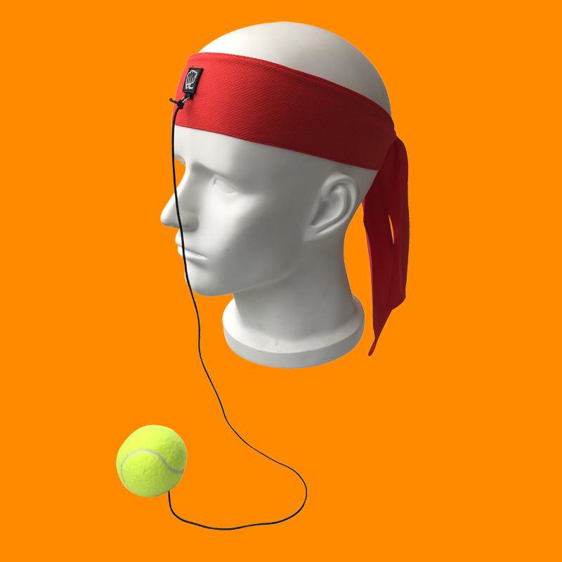 Makarenko-Style Boxing Reaction Ball Headband for Stress Relief & Speed Training Red headband with yellow ball