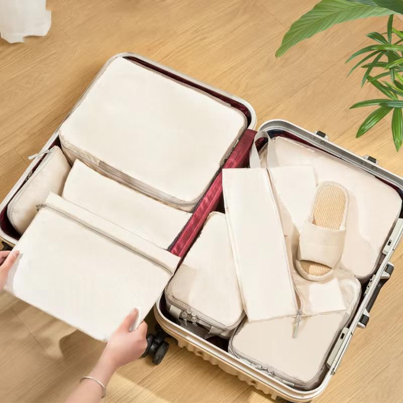 4pcs/set Travel Compression Storage Bag Portable Dust Hand Held Luggage Clothes Packing Bag Toiletries Bag Wardrobe Organizer