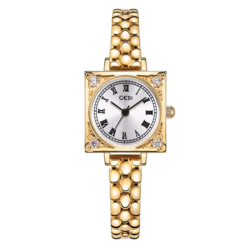 Retro High-Value Women S Quartz Watch Medieval Exquisite Small Square Plate Women S Watch Light Luxury Waterproof Women S Watch