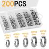 200/250PCS Stainless Steel Fishing Split Rings High Strength Large Tensile Force Fishing Lure Connector 5 Size with Tackle Box