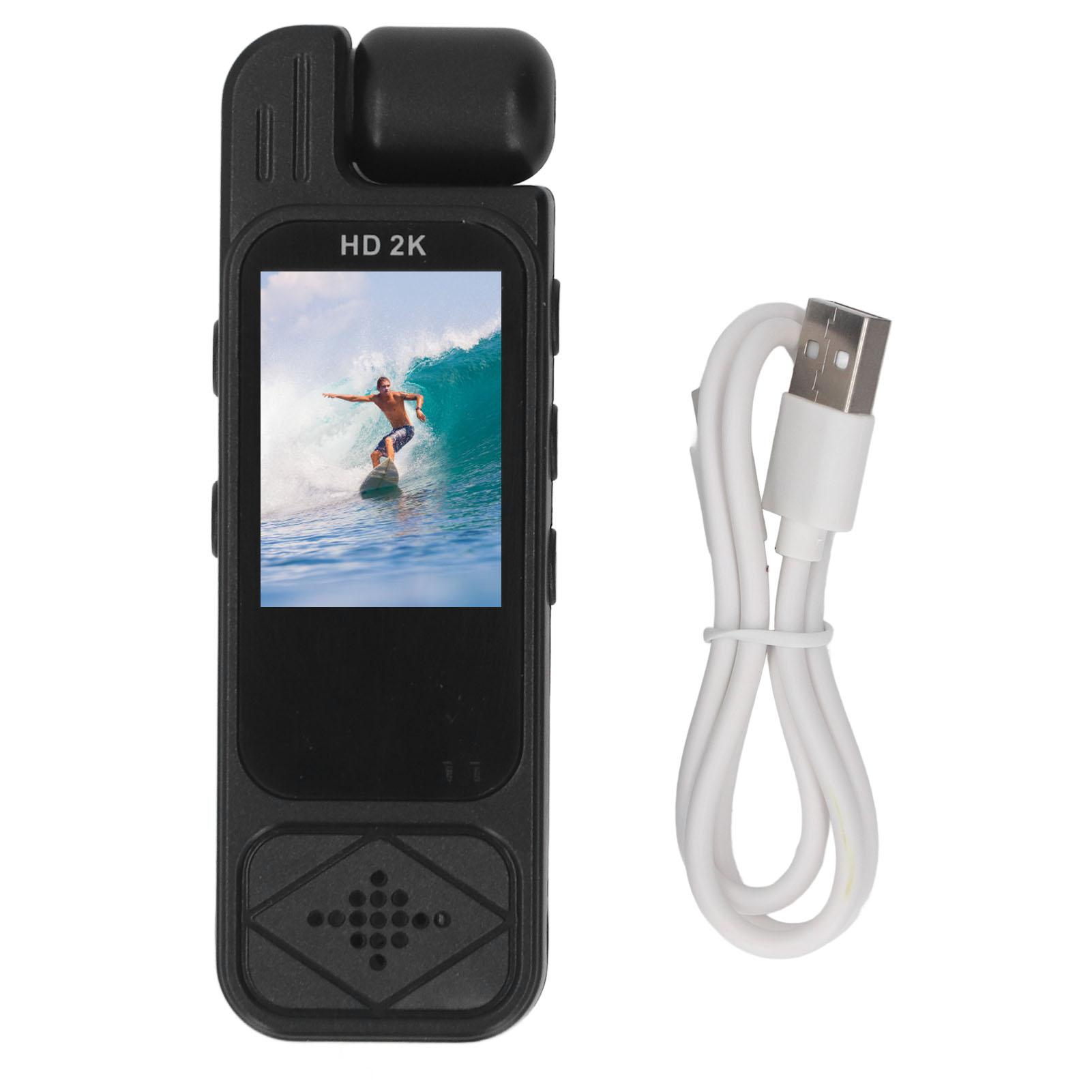 

Носимий відеореєстратор з кліпсою на спині 2K 180 градусів Обертовий об єктив 1,3-дюймовий Повнокольоровий дисплей Рух