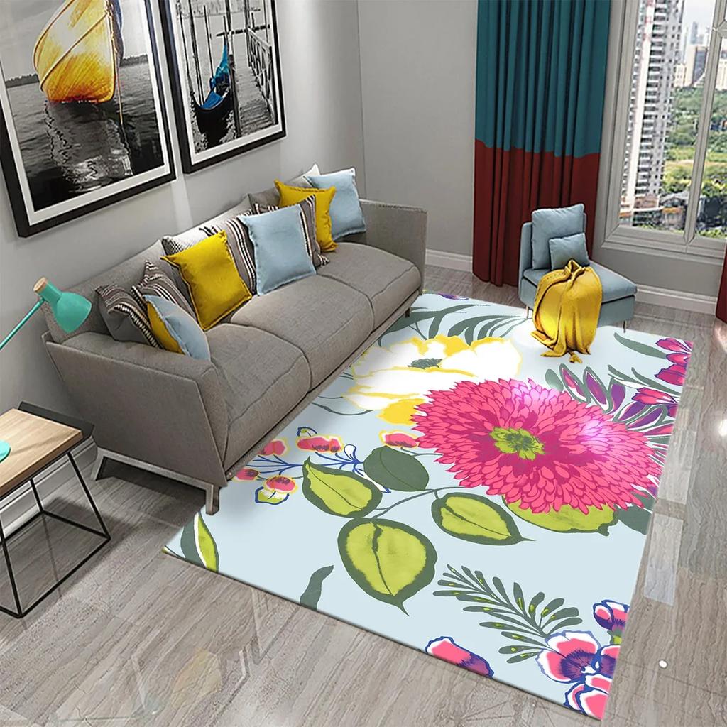 Colorful Broken Flower Carpet for Living Room Bedroom Decor Floor Carpet Sofa Coffee Table Area Rug Floral Door Mat Bathroom Mat