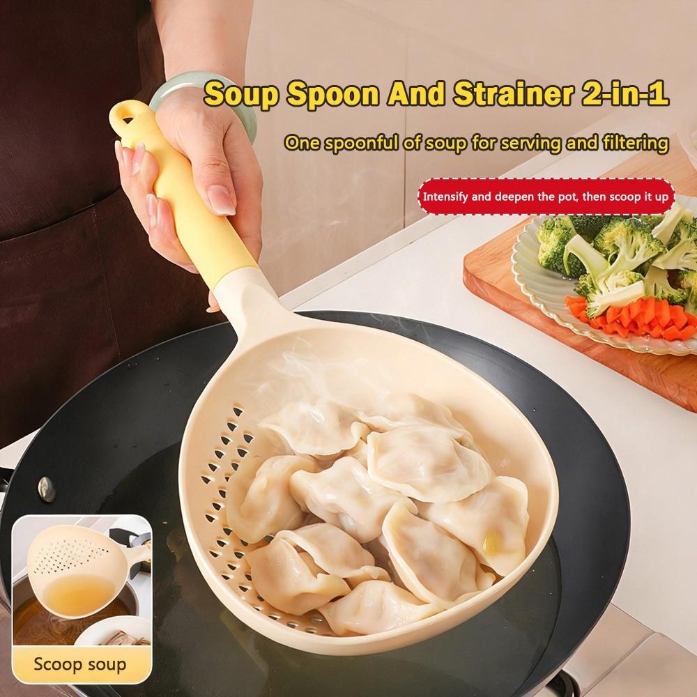 High Heat Resistant Soup Ladle 2 in1 Soup Drain Colander New Vegetable Strainer  Kitchen Use