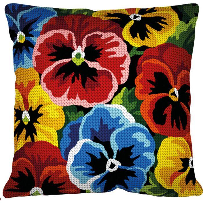 Kit Coussin Canevas Tapissage de Pensées