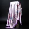 90*90cm Square Silk Scarf Women Shawl Print Satin Hijab Female Luxury Brand Square Lady Muffler Coverchief Bandanna Pareo Girl