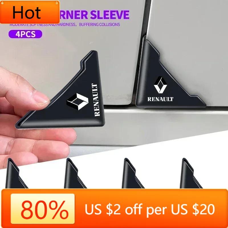 Interior Stickers 2pcs Auto Logo Car Door Guard Edge Corner Protector For Renault Clio Koleos Megane Espace QM6 Kadjar Captur Sc