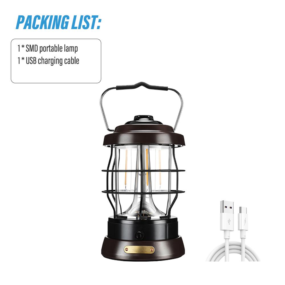 Super bright SMD portable light Rechargeable lantern Outdoor searchlight Portable camping light with warm light + white light