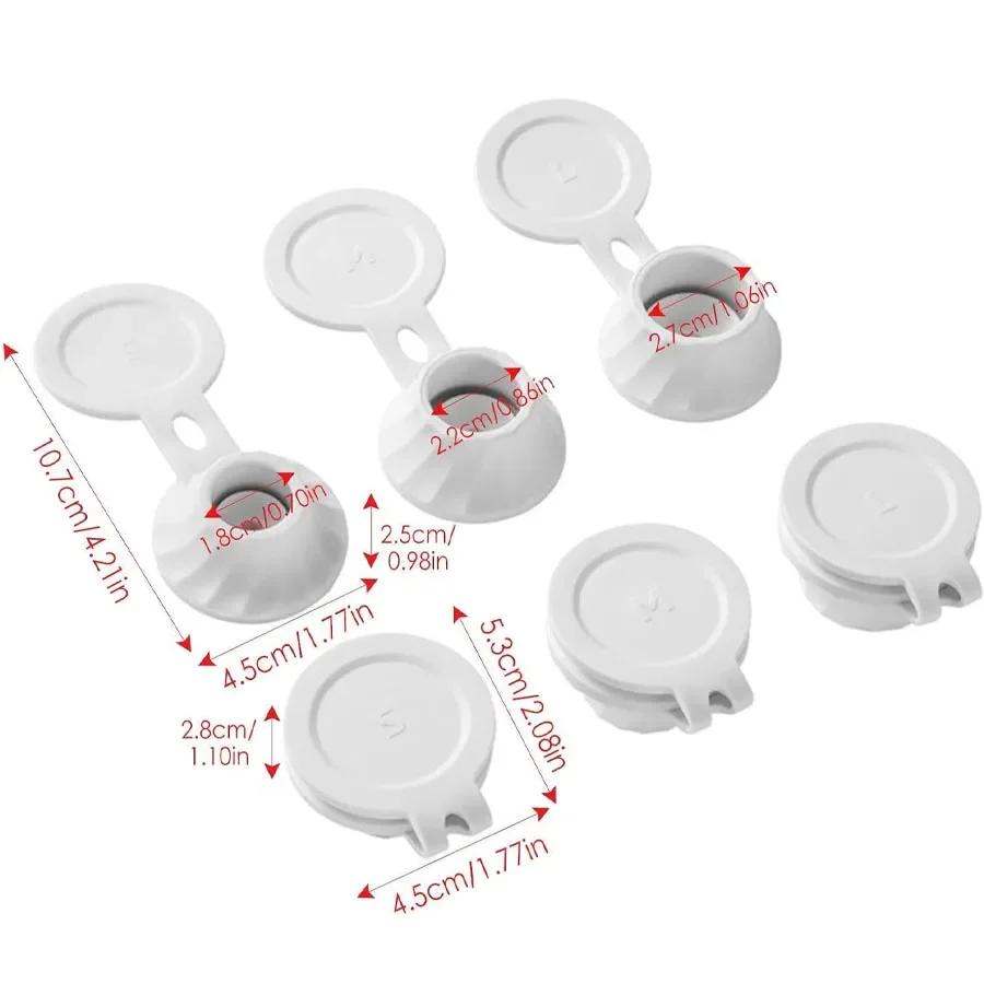 Bottle Emptying Caps, 3/6pcs Adapters Transfer Connector, 3 Sizes Inverted Caps Flipping Bottle, Inverted bottle cap Get Every D