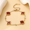 Titanium steel non fading clover bracelet, shell five flower 18K bracelet