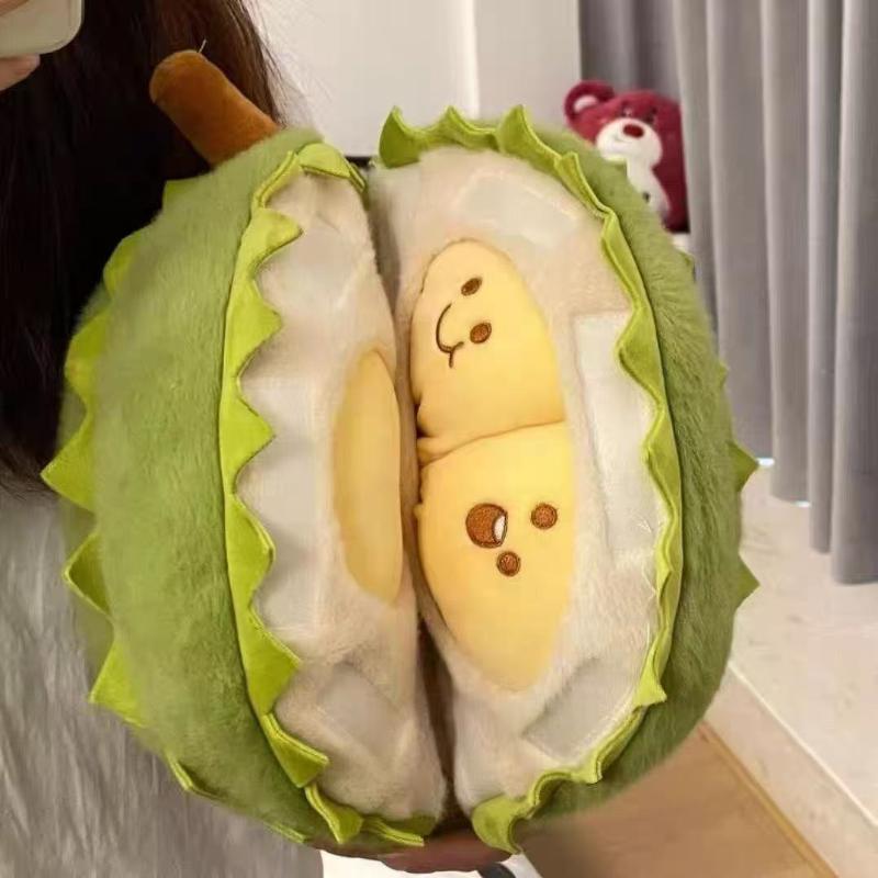 1 Set Fun Tearable Peeling Durian Pillow Fidget Toys Kids Creative Simulation Detachable Durian Plush Toy Boys Girl Gift