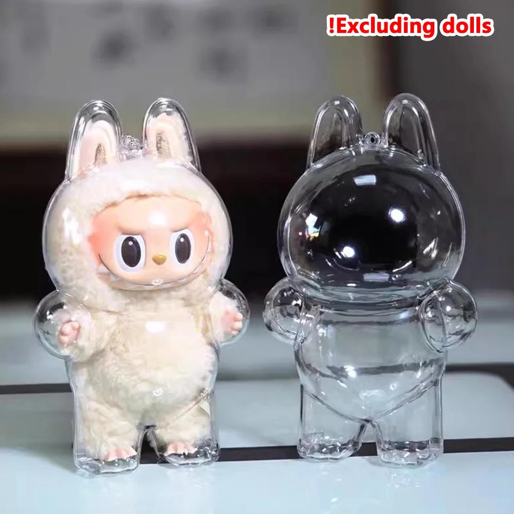 For Labubu Transparent Protective Case LABUBU Doll Protector Portable Pendant Storage Box for Labubu Clear Display Bag 1pc