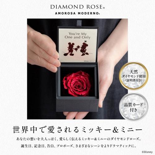 AMOROSA Preserved Flowers in a Diamond Rose Box 85 "You're My One and Only" with Shopper, Bright Red Roses, Perfect Gift for Birthdays, Weddings, Anni