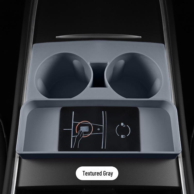 

Противоскользящий держатель для стакана с водой на подлокотнике для центральной консоли Model 3 и Model Y. серый