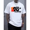 European Sizes Plus-Size Fashionable Men'S Clothing Men'S Casual Pattern T-Shirt- Short Sleeve Crew Neck T-Shirt, Printed with 'KN Racing' Words