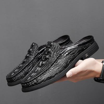 Sommer Klassische Halbschuhe herren Krokodil muster mann Halb Hausschuhe Casual Outdoor Pantoletten Rutschfeste Mokassins hombre