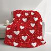 VIKAMA Red Heart Polka Dot Throw Blanket Soft Style Decor for Living Room & Bedroom Holiday Atmosphere Valentine's Day Sofa