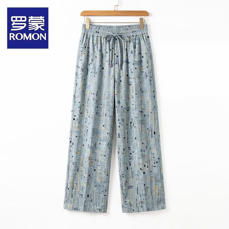 ROMON Fashion High-Waist Straight Leg Trousers 3XL
