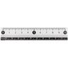 RF Easy-to-Read Black and White Ruler, 10cm, White, APJ128W, Set of 3