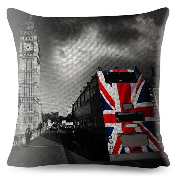 

Домашний декор: красный лондонский автобус с принтом, наволочка, бежевая наволочка, наволочка для спальни, наволочка для дивана 40x40cm
