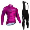 Tour De Italy D'ITALIA Men's Cycling Set Long Sleeve Jersey Quick-Dry Road Bike Suit with Pockets Spring Autumn Cycling Clothing