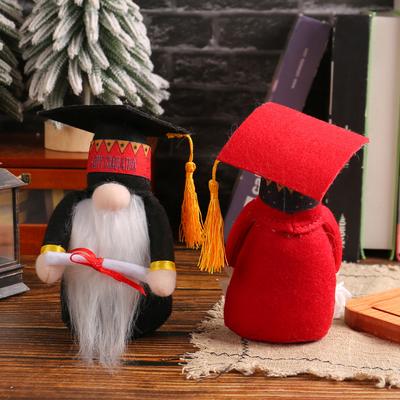 Graduation Season Standing Doll, Cute Doctor Hat Faceless Doll Rudolph Doll Table Decoration Ornament