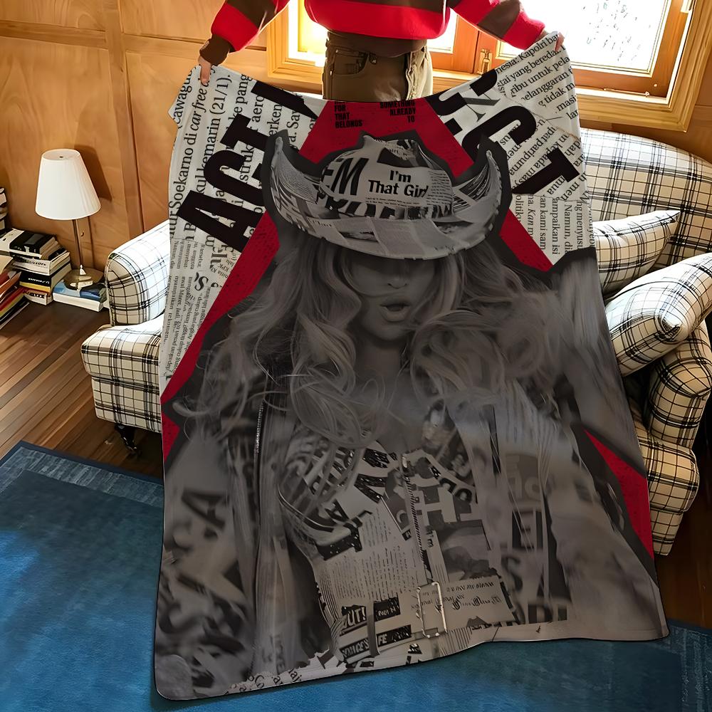 Music B-Beyonce Throw Flannel Cozy Print Blanket, Portable, Durable Machine Washable Cute Cool