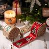 Wired Edge Christmas Ribbon 2 Rolls Wired Edge Tree Decoration Winter Holiday Wrapping Ribbon For Party Stairs Window Garden