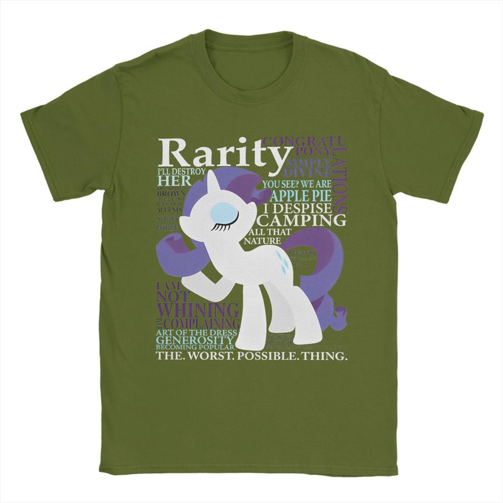 Harajuku The Many Words of Rarity T Shirt Men Cotton Short Sleeve Ponies Friendship Is Magic Round Neck Summer Clothing