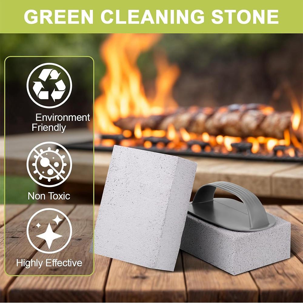 4pcs Pumice Stone with Handle for Cleaning Oven, Sink, BBQ, Bathroom, Pool