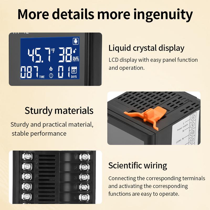30~39.5℃ HT-12 Temperature Controller Thermostat LCD Display Temperature and Humidity Controller Smart Incubator 0~99%RH