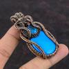 Sleeping Beauty Turquoise Pendant Copper Wire Wrapped Pendant Swiss Blue Topaz Pendant Handmade Copper Jewelry Gemstone Pendant Gift For Him